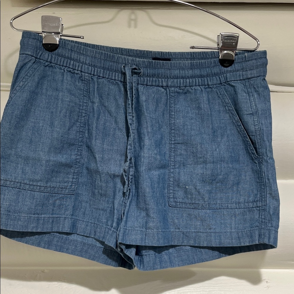 J. Crew Light Blue Chambray Drawstring Shorts